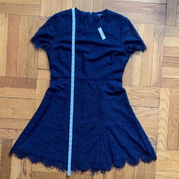 Madewell Lace Shift Dress Navy Blue - Picture 7 of 14